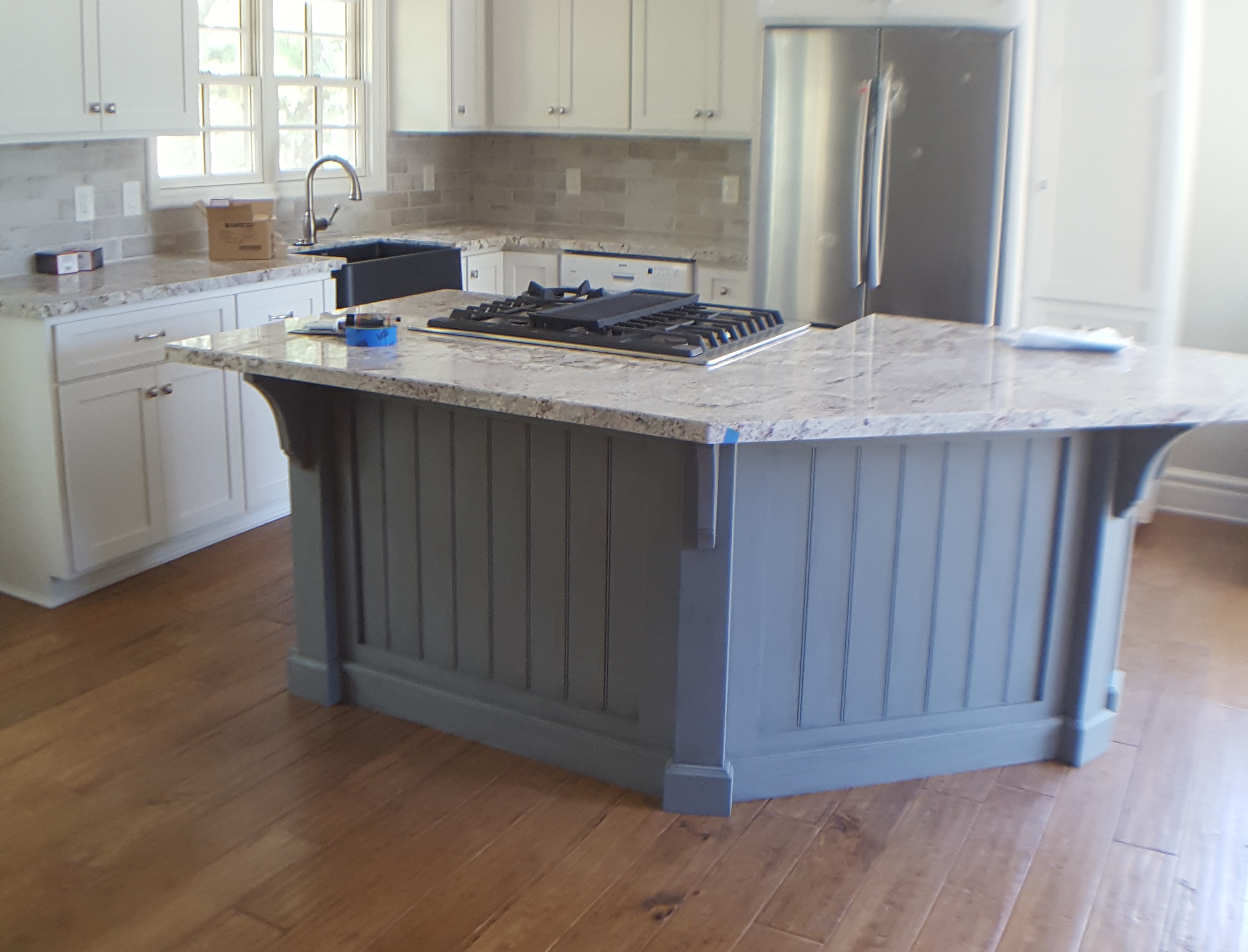 Project 11 kitchen island after painting