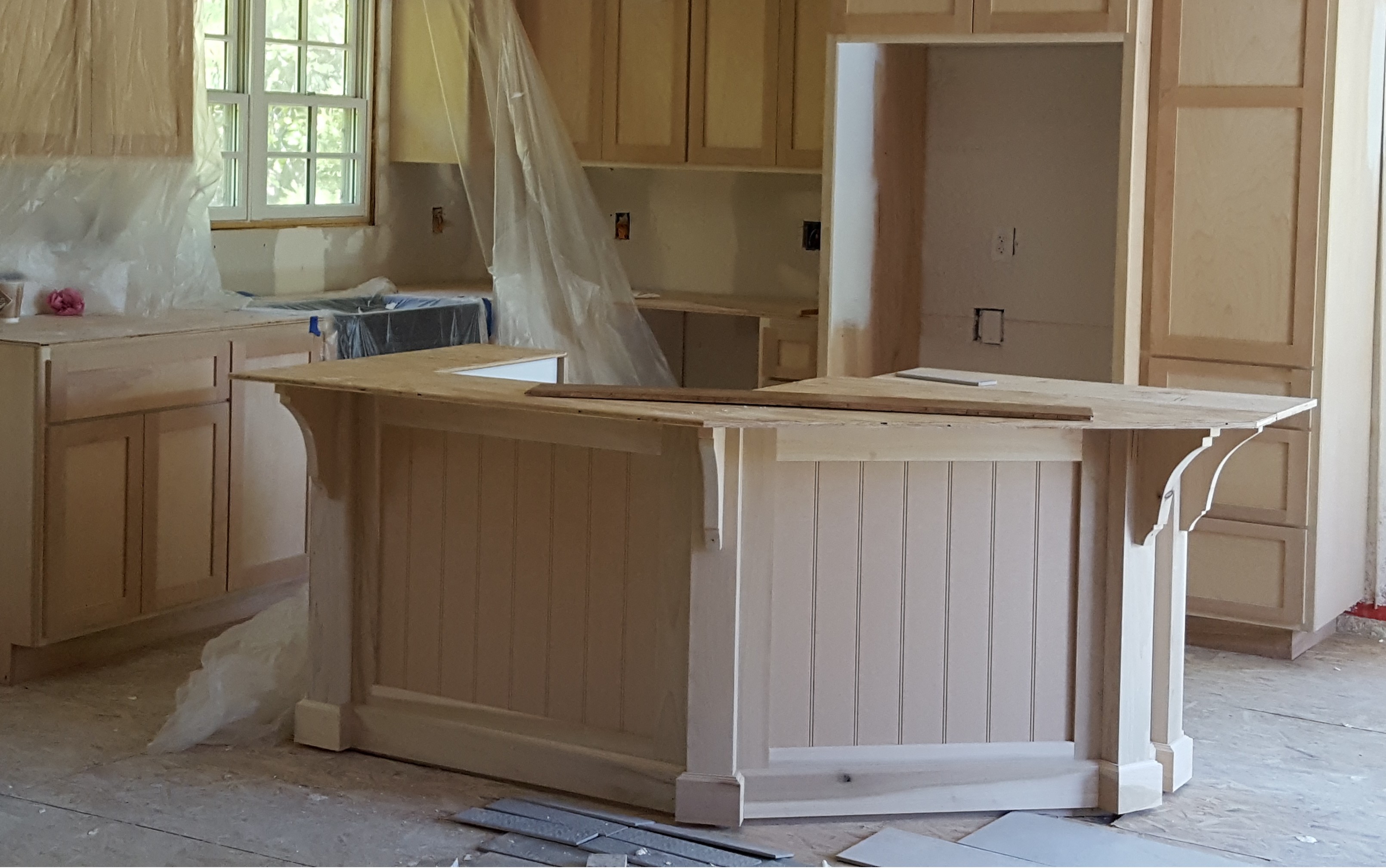 Project 11 kitchen island before painting